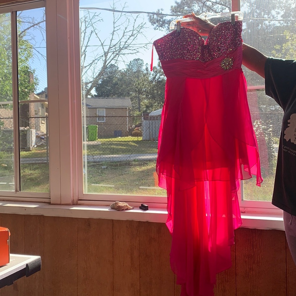 Formal Prom Dress Hot Pink Gem